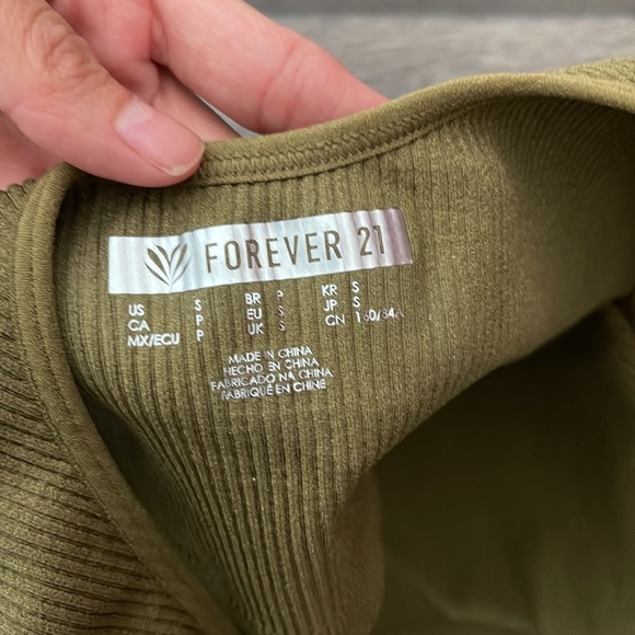 Green Forever21 padded Tank Top - Picture 3 of 3